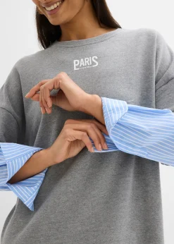 Robe sweat oversize à manches chemise