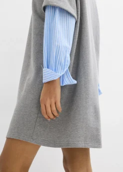 Robe sweat oversize à manches chemise