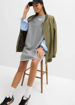Robe sweat oversize à manches chemise