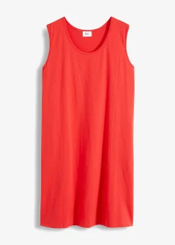 Robe trapèze courte en jersey, sans manches