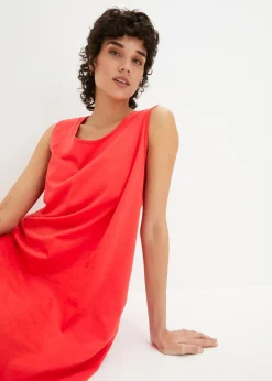 Robe trapèze courte en jersey, sans manches