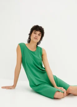 Robe trapèze courte en jersey, sans manches