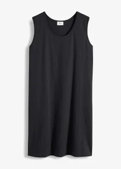 Robe trapèze courte en jersey, sans manches