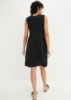 Robe trapèze courte en jersey, sans manches