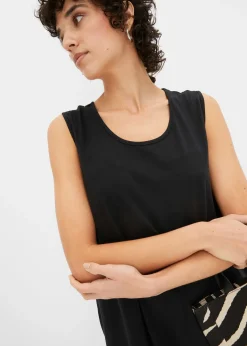 Robe trapèze courte en jersey, sans manches