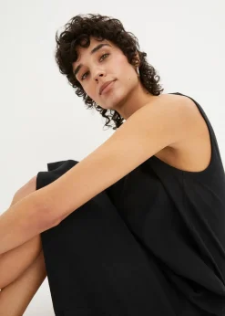 Robe trapèze courte en jersey, sans manches