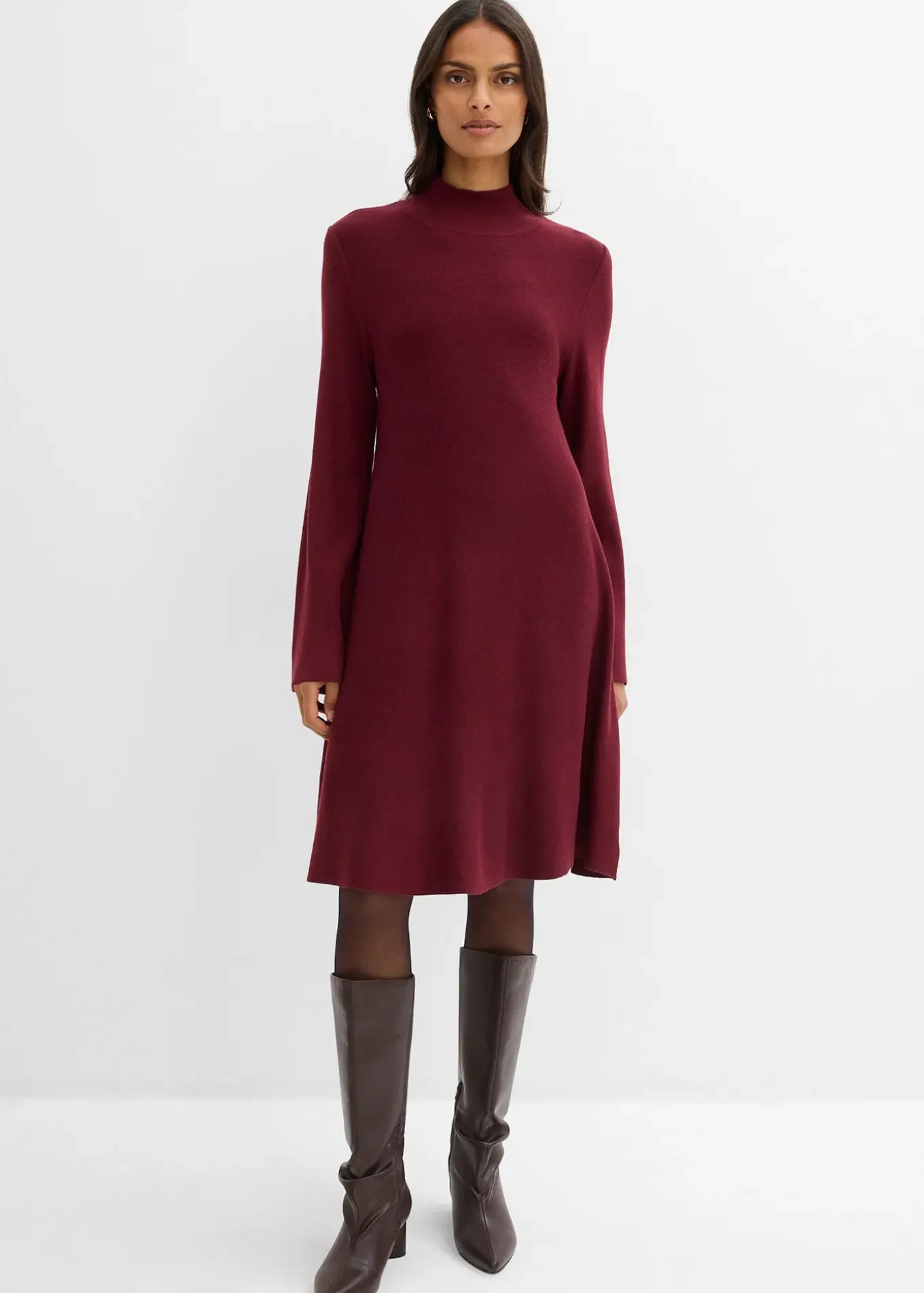 Robe trapèze en maille, viscose majoritaire