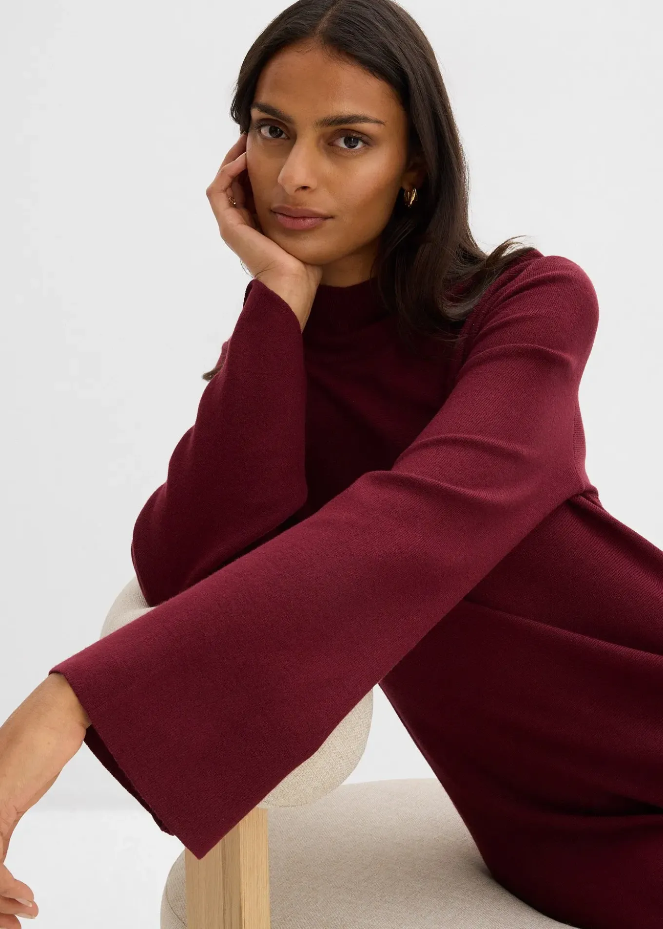 Robe trapèze en maille, viscose majoritaire