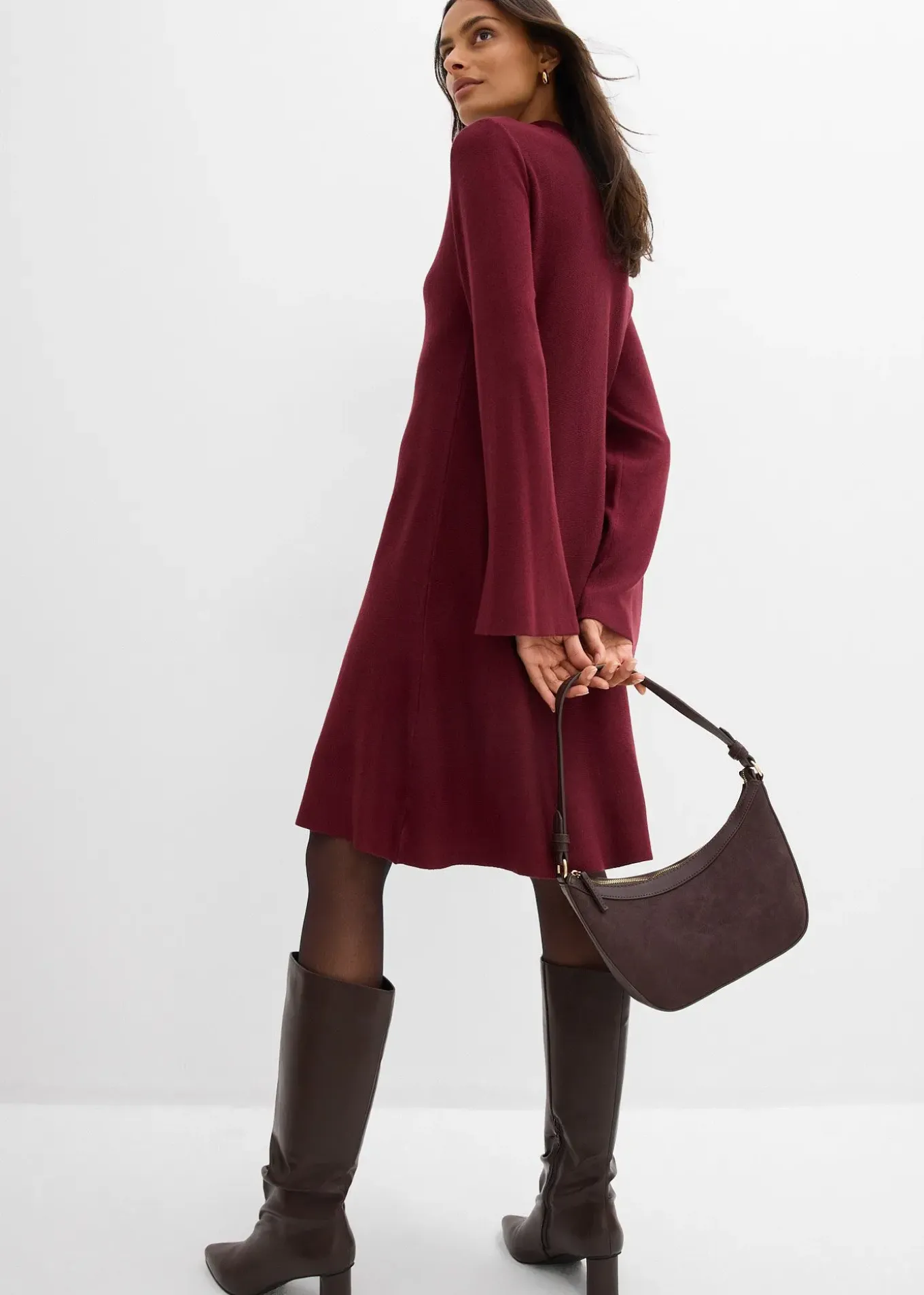 Robe trapèze en maille, viscose majoritaire