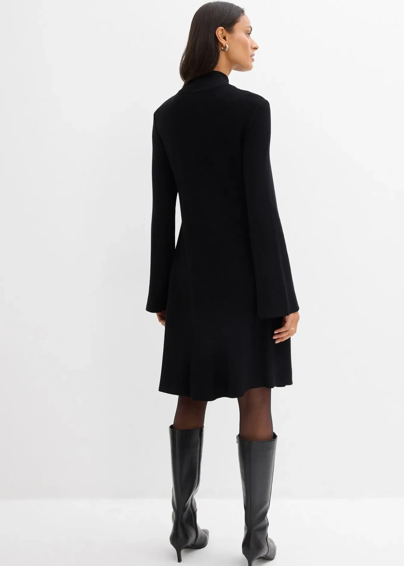 Robe trapèze en maille, viscose majoritaire