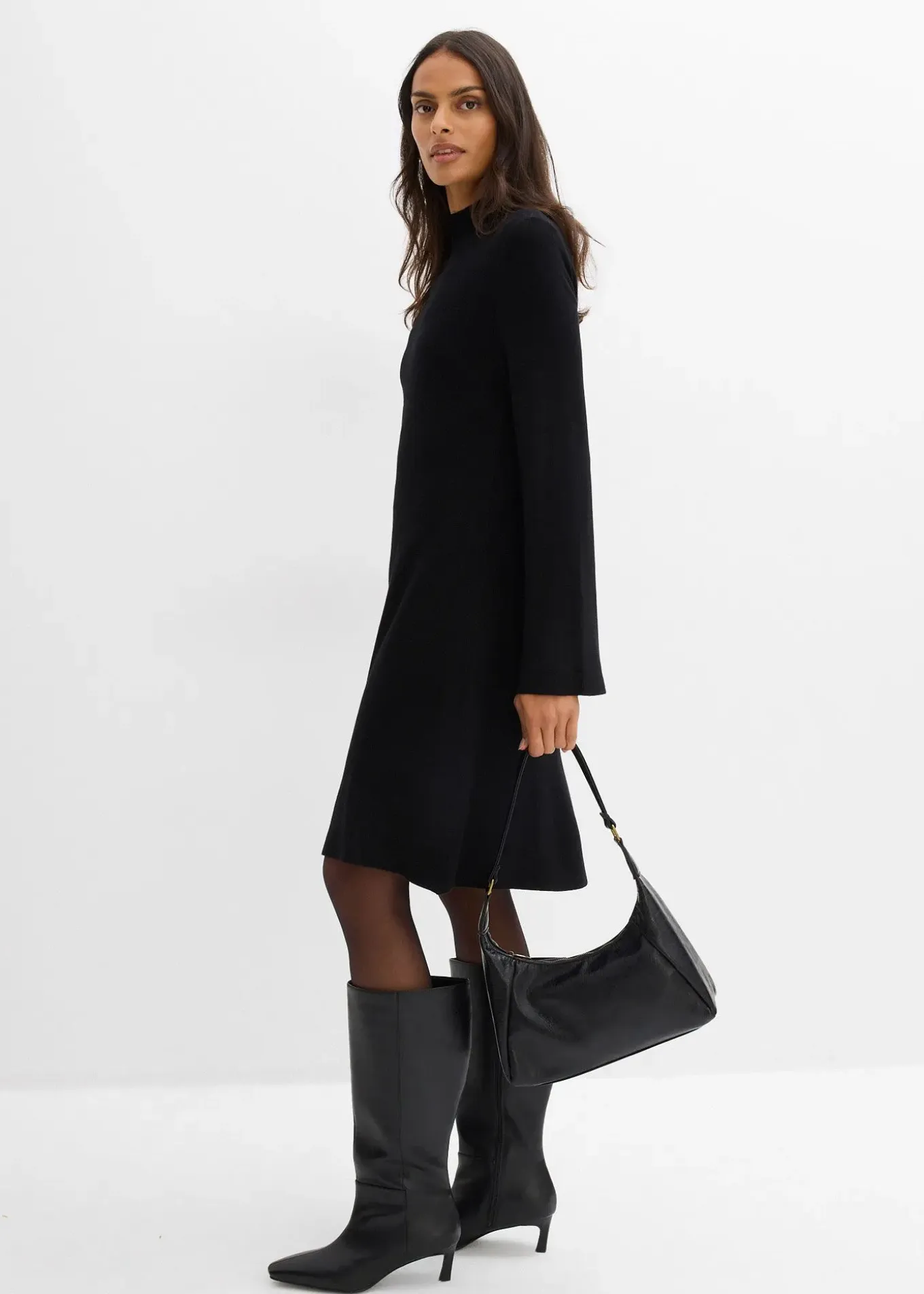 Robe trapèze en maille, viscose majoritaire