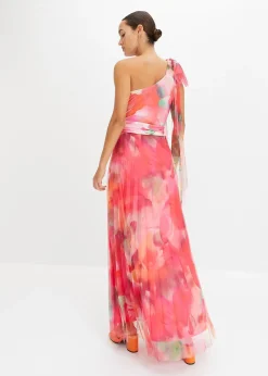 Robe une épaule avec une jupe plissée en tulle