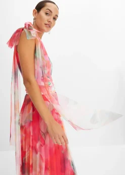 Robe une épaule avec une jupe plissée en tulle