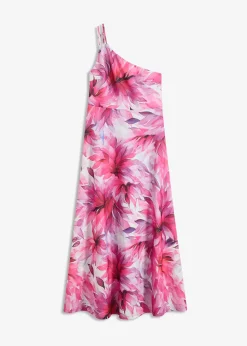 Robe une épaule en crêpe texturé