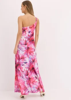 Robe une épaule en crêpe texturé