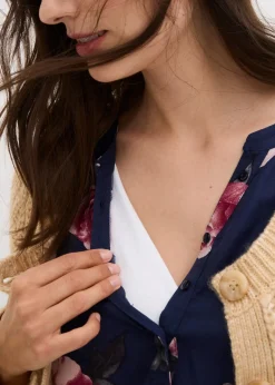 Robe-blouse de grossesse et d'allaitement en viscose fluide