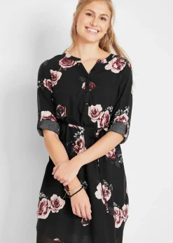 Robe-blouse de grossesse et d'allaitement en viscose fluide