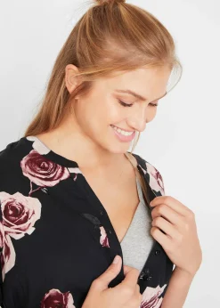 Robe-blouse de grossesse et d'allaitement en viscose fluide