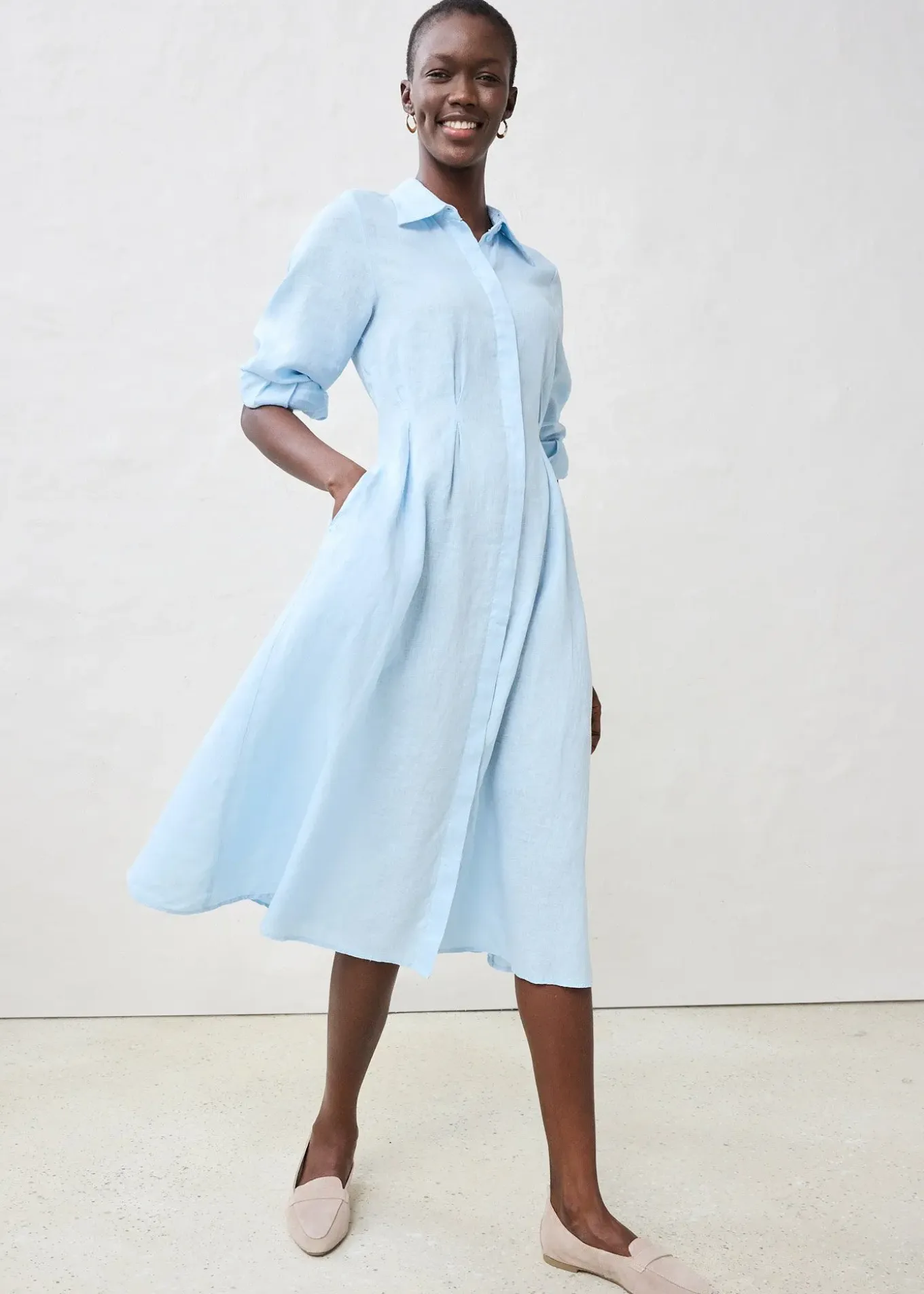 Robe-chemise 100% lin