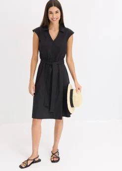 Robe-chemise avec ceinture à nouer