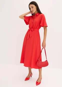 Robe-chemise avec ceinture à nouer