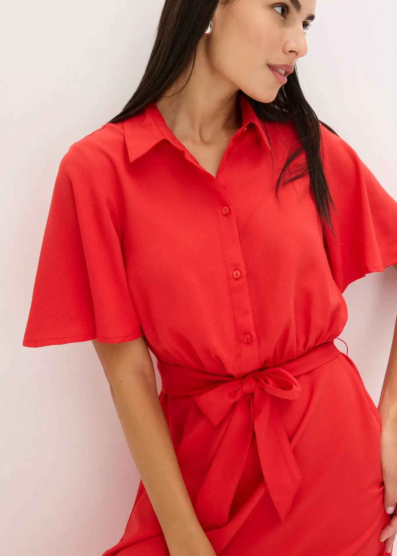 Robe-chemise avec ceinture à nouer