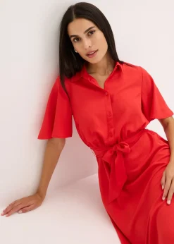 Robe-chemise avec ceinture à nouer