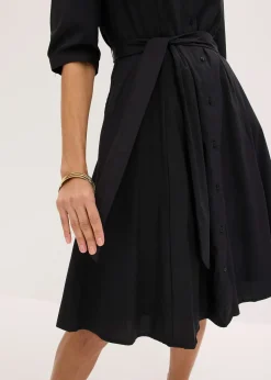 Robe-chemise avec dentelle et lien à nouer