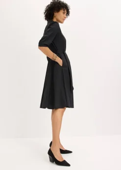 Robe-chemise avec dentelle et lien à nouer