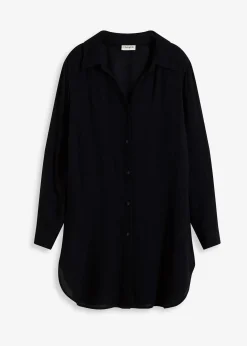 Robe-chemise de plage en viscose fluide