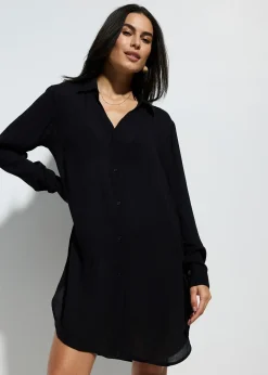 Robe-chemise de plage en viscose fluide