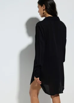 Robe-chemise de plage en viscose fluide