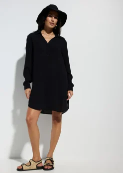 Robe-chemise de plage en viscose fluide