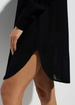 Robe-chemise de plage en viscose fluide