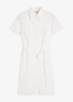 Robe-chemise en broderie anglaise