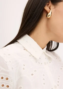 Robe-chemise en broderie anglaise