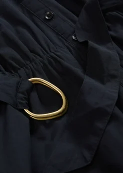 Robe-chemise en coton et soie avec ceinture