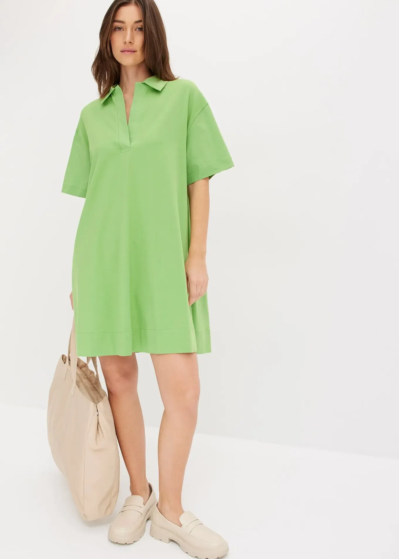 Robe-chemise en coton extensible