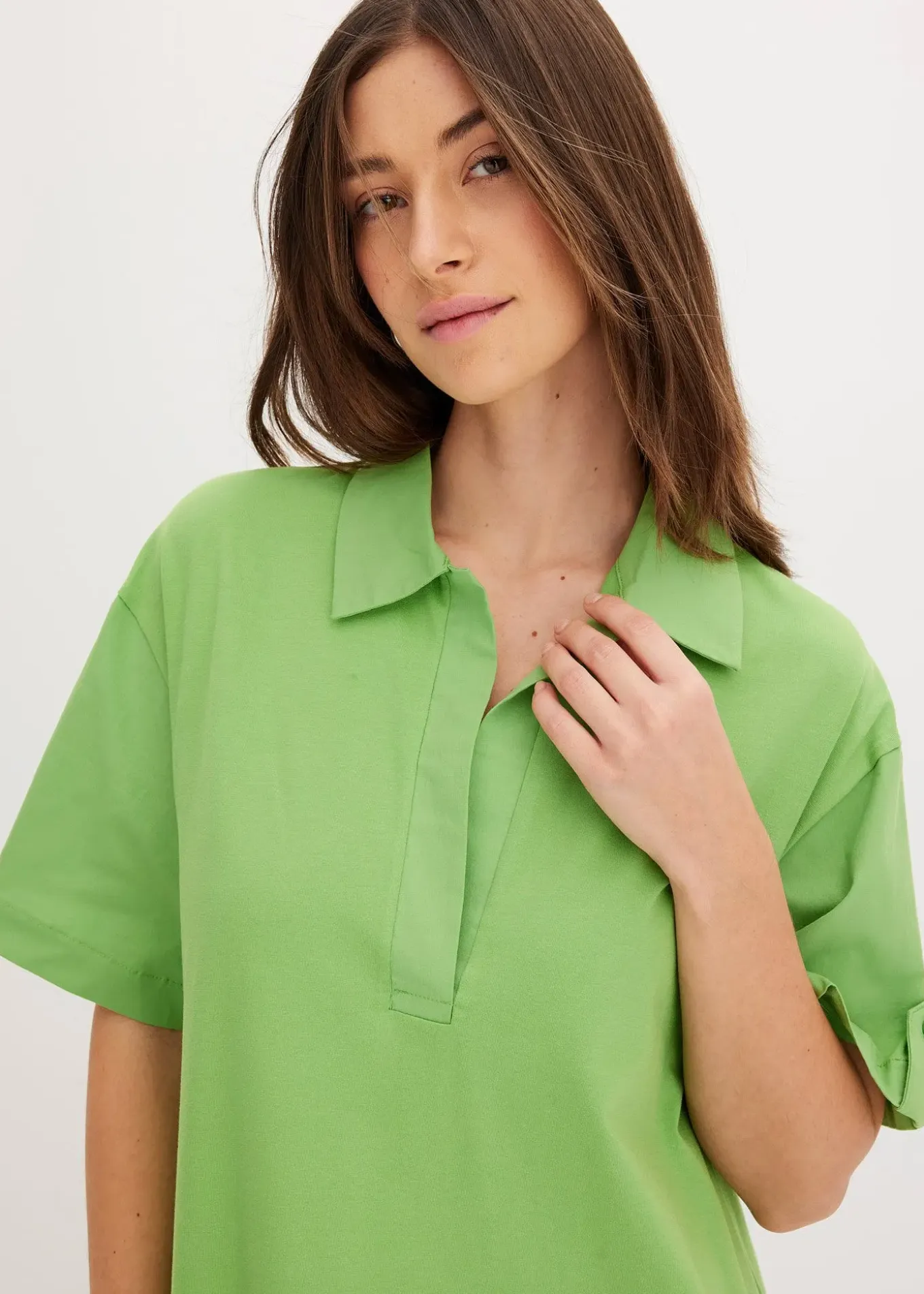 Robe-chemise en coton extensible