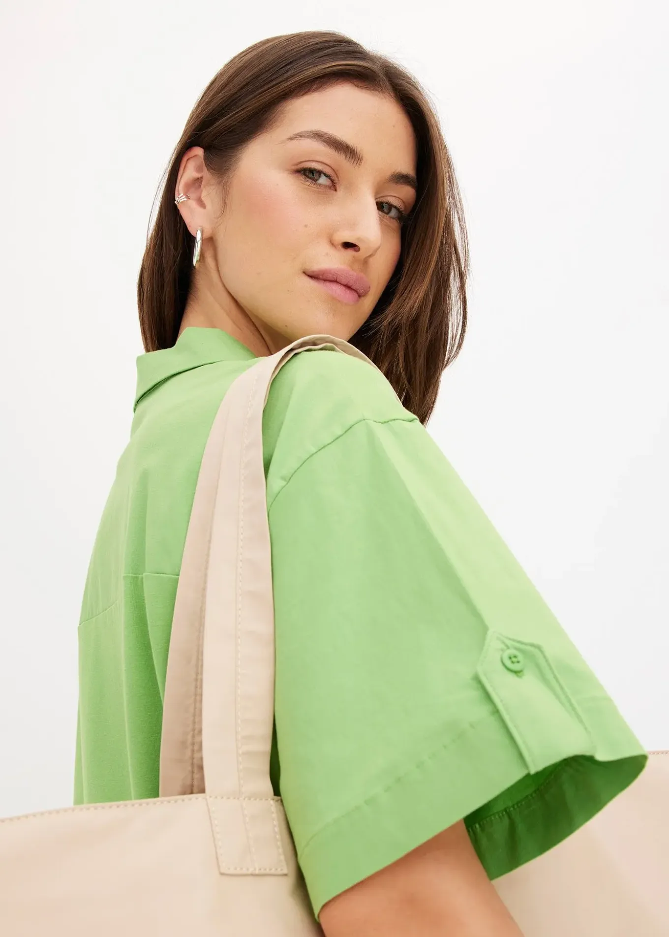 Robe-chemise en coton extensible