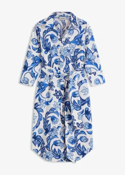 Robe-chemise en coton mélangé