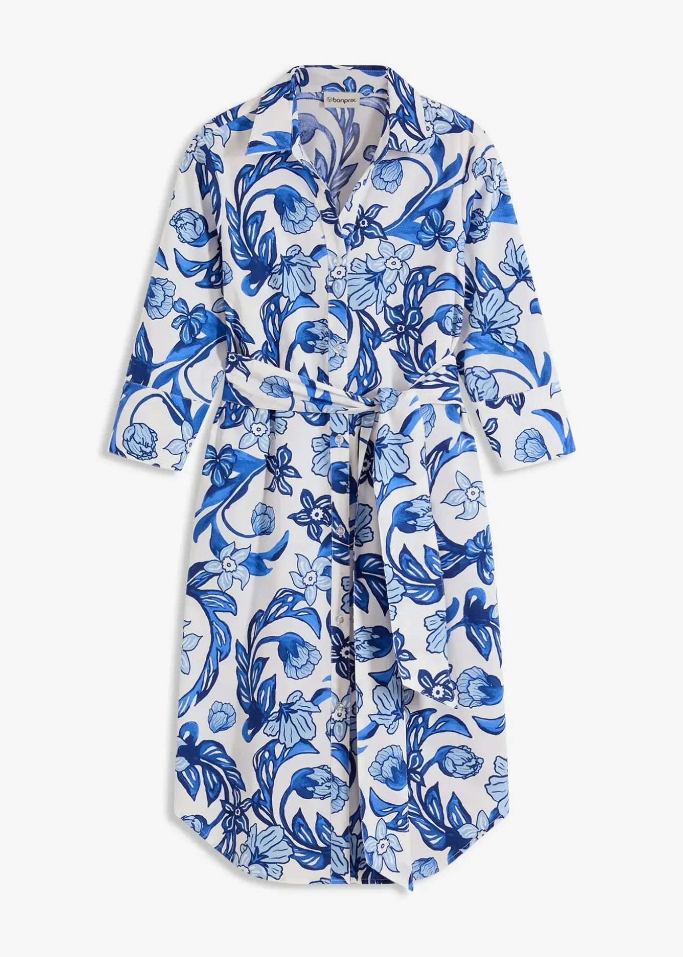 Robe-chemise en coton mélangé