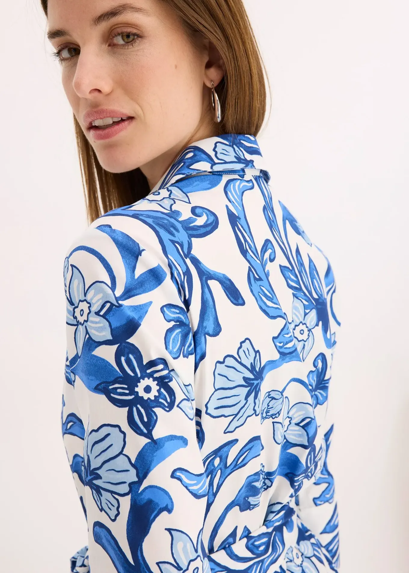 Robe-chemise en coton mélangé