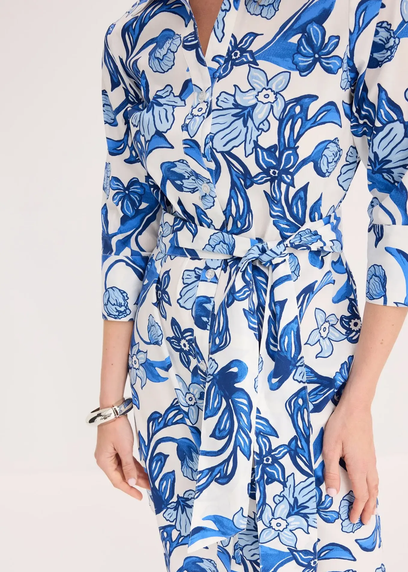 Robe-chemise en coton mélangé