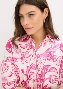 Robe-chemise en coton mélangé