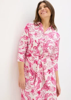 Robe-chemise en coton mélangé