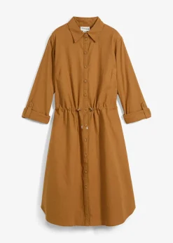 Robe-chemise en lin et coton