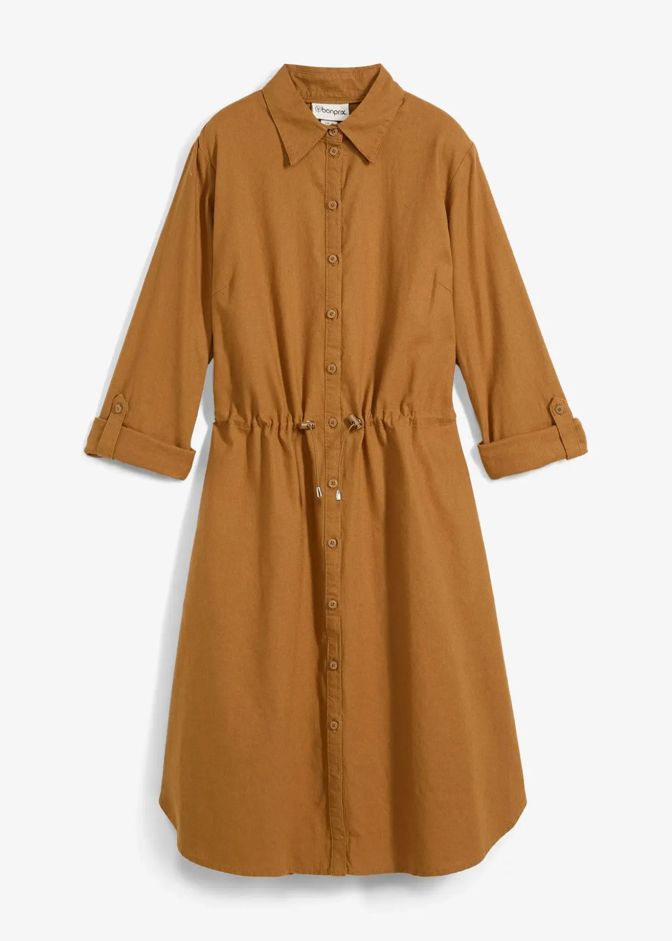 Robe-chemise en lin et coton