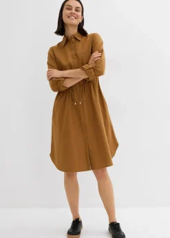 Robe-chemise en lin et coton