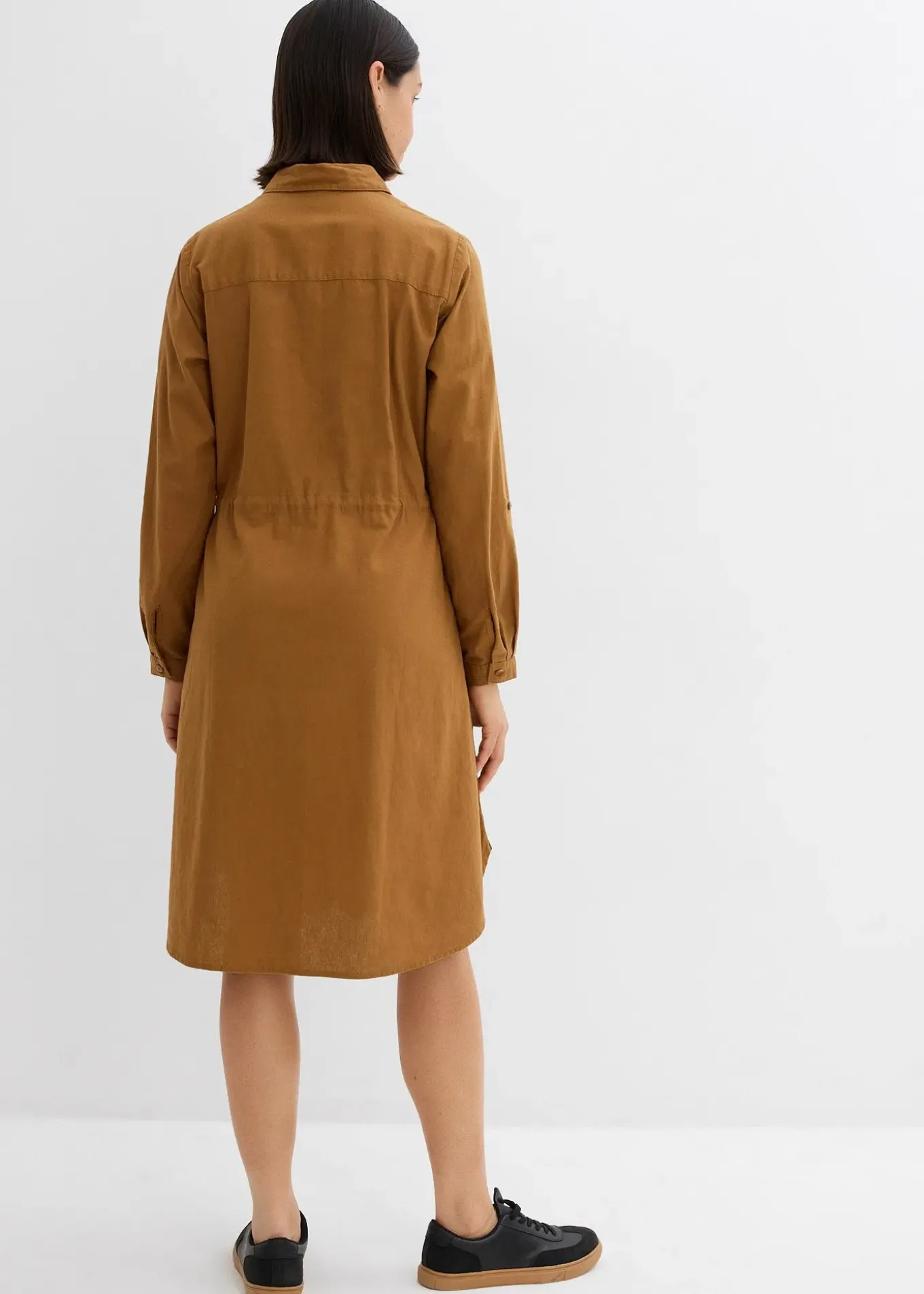 Robe-chemise en lin et coton